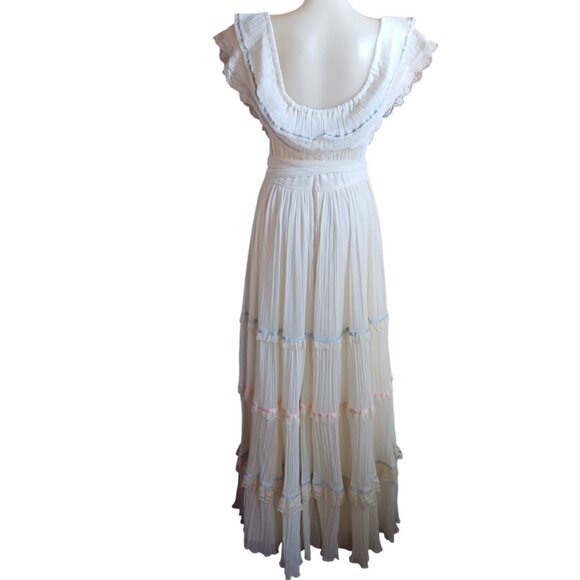 Vintage Dress 9 Gunne Sax Jessica San Francisco Boho Maxi Mexican Spanish Ren - Picture 2 of 11